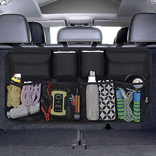 URAQT Kofferraum Organizer, Auto Aufbewahrungstasche, Kofferraumtasche, Wasserdichten Taschen mit Starkes elastisches, Zauberstabstruktur f&uuml;r SUV, Schwarz